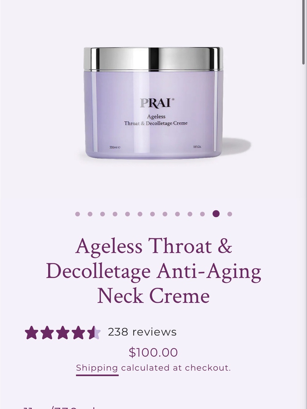 Ageless Throat & Decolletage Anti-Aging Neck Creme —11 ounce jar!